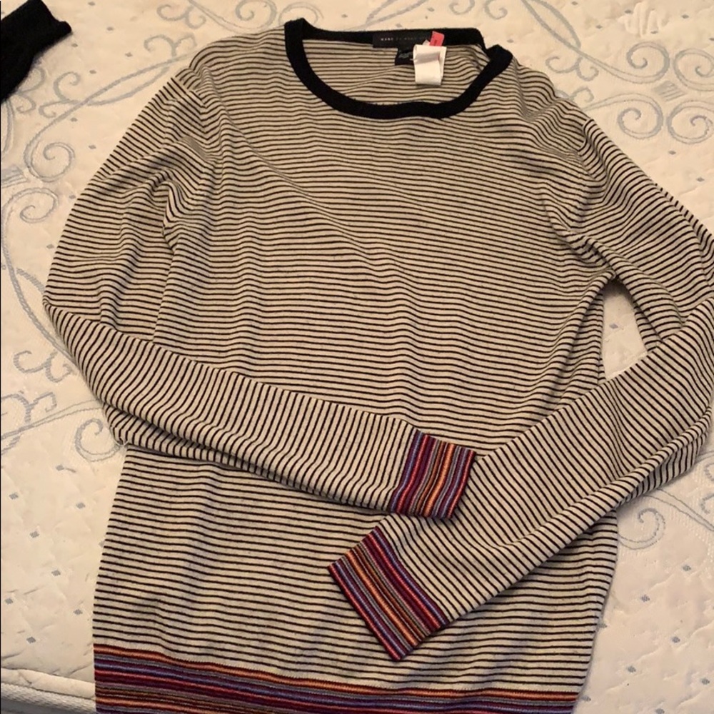 Stripped shirt with colorful bottom